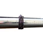 Light Purple Faceted & Iridescent Seed Bead Flower Handmade Ring Photo 6