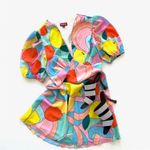 STAUD  Mini Dress in Citrus Kaleidoscope NWT Photo 7