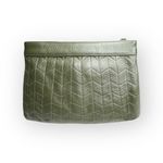 HTF: new Goldenbleu 𖣴 Farah Quilted Clutch Bag 𖣴 Rose Gold + Green Moss Leather Photo 3