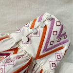 Chico's Chico’s Creamy Ivory Boho Top Embroidered Balloon Sleeves Button Cuffs V Neck Photo 4