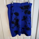 Nina Leonard  black blue floral two piece outfit size 1X Photo 8