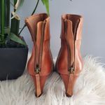 Nicole Gold Brown Baroque Metallic Fabric Leather Ankle Boots Size 7.5 Photo 6
