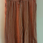 Per Se  Linen Blend Striped Wide Leg Pants Large Elastic Waist Summer Casual Photo 0
