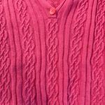 Talbots Woman Petites 3X Pink Cable Knit V-Neck Sweater Cotton Blend Plus Size Photo 2