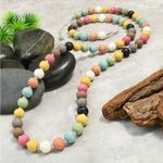 Bohemian Style Colorful Wooden Beads‎ Necklace Macaron Color 16in Sweater Chain Photo 5