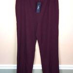 Lulus NWT  Women’s Burgundy Open Leg Slit Trouser Dress Pants Photo 0