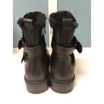 Torrid Black Faux Leather & Faux Fur Trim Lug Sole Moto Bootie (WW) 10.5 Wide Width Photo 4