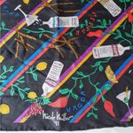 Nicole Miller Vintage 90s '91 Absolut Vodka Silk Scarf Square Alcohol Colorful Photo 1