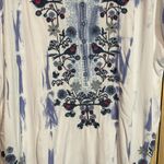 APNY Blue White Tie Dye Embroidered Pullover Top Birds Flowers NWT New XL Photo 3