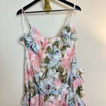 Elliatt  Wilhelmina Floral Print Ruffle Chiffon Maxi Dress in Pink Multi Size XL Photo 4