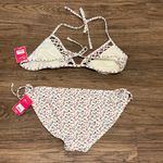 Candie's NWT Candie’s Two Piece Floral String Bikini White Pink Green Size XL Photo 7