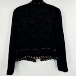Alberto Makali Embellished Jacket Women's Large Black Velvet Beaded Open Front Photo 1