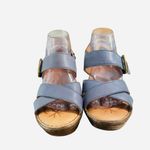 Born Wedge Sandals Womens Size 9 M Blue Leather Strappy Buckle Comfort Shoes Photo 1