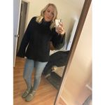 SWEET BABY JAMIE Black Knit Acrylic Wool Blend Oversized Bell Sleeve Sweater S Photo 12