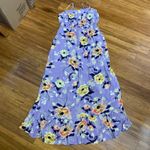 One Clothing Maxi Dress Floral Print Lavender Women's Size L Button Front NWT Photo 3
