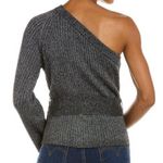 Eleven Six Nova Alpaca Metallic Lurex Blend Gray One Shoulder Sweater Size L Size L Photo 1