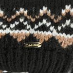 Calvin Klein Women Fair Isle Knit Sweater Black Brown White Crew Neck Size L Photo 7