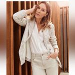 Ann Taylor  NWT Fringe Tweed Shawl Collar Jacket‎ Size 10T Photo 2