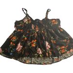 Torrid Boho Floral Smocked Babydoll Tank Top  Plus Size 4 Black Multicolor Photo 5