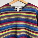 Jones New York Vtg  Sport Lambswool Striped V-Neck Sweater Pullover Women's Small Photo 5