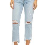 Pistola Charlie High Rise Classic Straight Ankle Jeans Distressed Button Blue 25 Photo 0