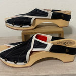 Jax & Bard x Flowfold Collab Puffin Sandal Wood Clog Black White Sz 40 US 9.5 10 Photo 0