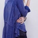 Free People  High Low Waffle Knit Button Down Shirt Size Small Photo 1