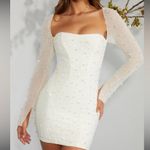 Oh Polly  White Mini Dress with Lace-Up Back Photo 3