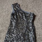 Adrianna Papell  One-Shoulder Sequin Dress in Silver Photo 7