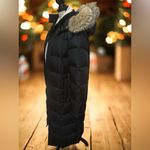 Ralph Lauren Lauren  Black Puffer Longline Faux Fur Hood Coat sz Large Photo 4