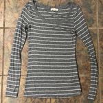 Forever 21  small white & grey striped long sleeve Photo 0