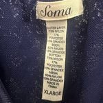 Soma  Lace Off The Shoulder Sleep Chemise Size XL Slip Dress Nightie Blue Photo 3