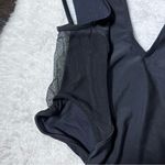 Topshop  Black Plunge Neck One Piece Swimsuit Photo 3