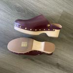 J.Crew  Convertible Leather Clogs Studded Wine Burgundy Photo 2