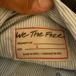 Free People NWT We The Free Newport Bubble Stripped Top, size Large Photo 4