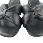 Schutz  Fairy Mid Black Leather Square Toe Block Heels Slip On Sandals Size 7.5B Photo 4