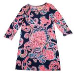 Lilly Pulitzer NWT Linden in Bright Navy Pop Up For The Halibut Shift Dress S Photo 0