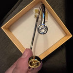 Michael Kors Open Cuff Bracelet MKJX0096A931 Silver Tone Bangle Logo & Crystal Photo 1