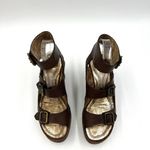 Anthropologie Anna Sui Platform Wedges Gladiator Straps Leather Boho Photo 6