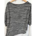 Chelsea & Theodore Sweater Grey Size L White Layered Top Semi Sheer Hem Black Size L Photo 5