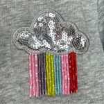 Kate Spade Rain or Shine Sweatshirt Beaded Rainbow Cloud Raincloud Women XS Gray Photo 6