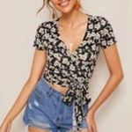 SheIn Floral Wrap Top Photo 1