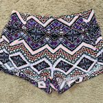 EXPRESS  High Waist Patterned Shorts - Purple, Pink, Black Photo 0