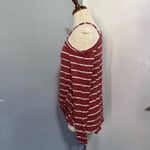 White Birch  Women Burgundy‎ Stripped Long Sleeves Relaxed Shirt Size S Photo 4