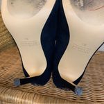 Badgley Mischka American Glamour Suede Peep Toe Pumps Metallic Detail Size 8.5 Photo 7