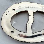 Vintage Metallic Gold Scarf Slide Shirt Tie Bar Belt Buckle Photo 5