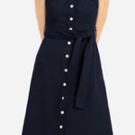 Everlane  The Cotton Weave Picnic Dress in Navy Blue Photo 0