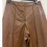 Nine West Vegan Brown Leather Wide Leg Pants Retro Trend Women 2 Photo 3