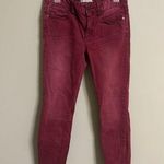 Free People  Burgundy Back Zipper Skinny Jeans Size 28 Grunge Goth Photo 0