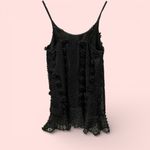 Cute sheer lined black mesh pom pom 3d textured swingy dress whimsigoth fairy Size M Photo 1